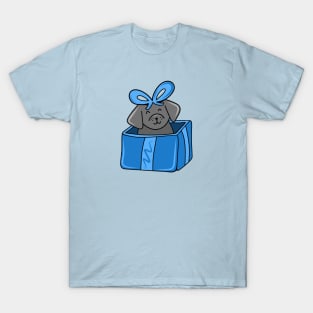 Cute Holiday Dog in a Giftbox Present, made by EndlessEmporium T-Shirt